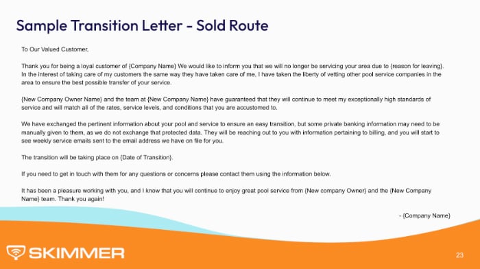 sold-pool-route-example-transition-letter
